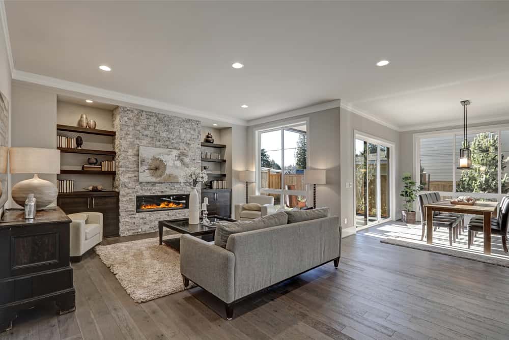 Stylish single floor house design with open living space
