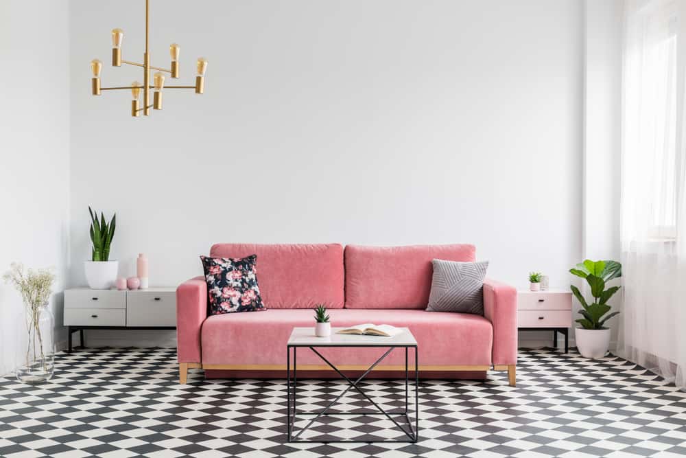 Checkered Floor for Living Room