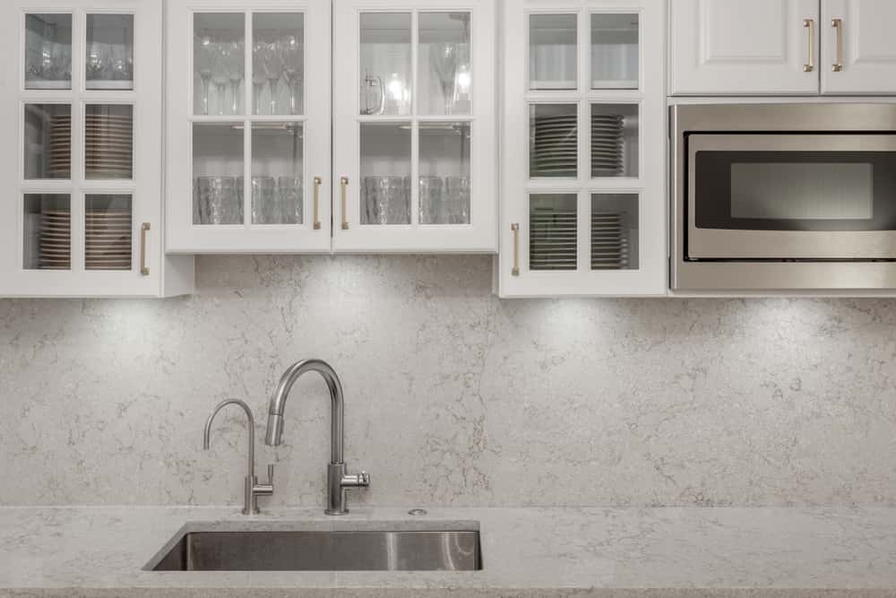 glass showcase in white