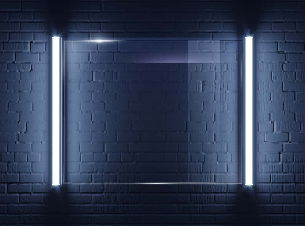 glowing white led glass name plate