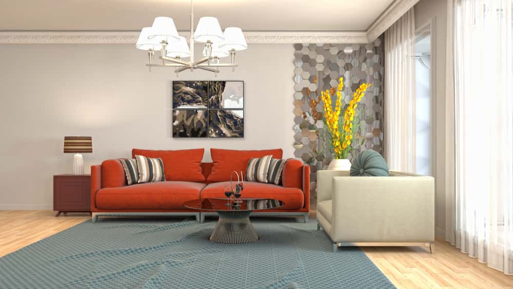 Interior Half Wall Tiles Design For Living Room