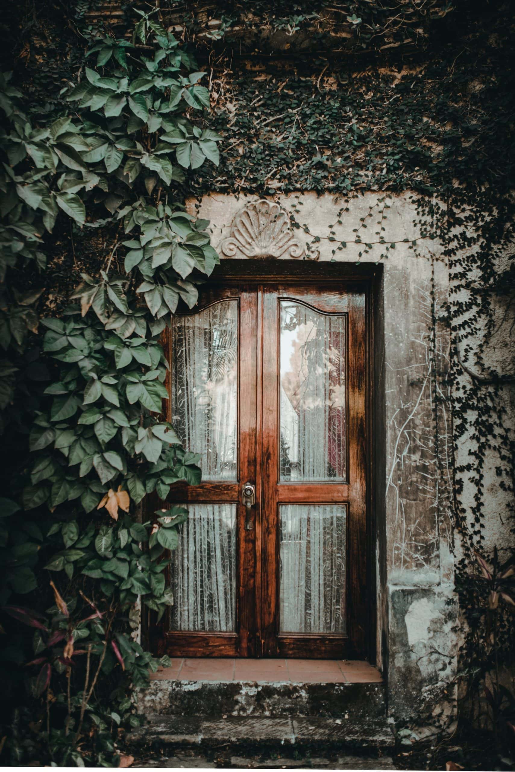 less wood double door