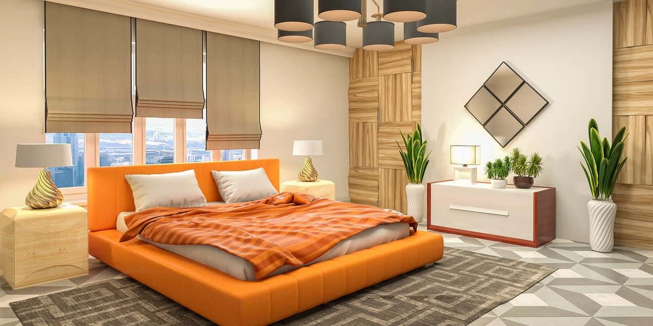 low bed with a frame