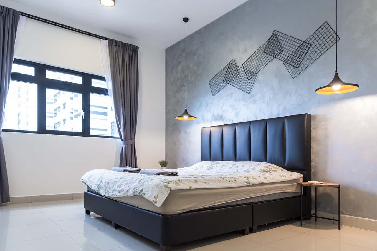 low leather bed