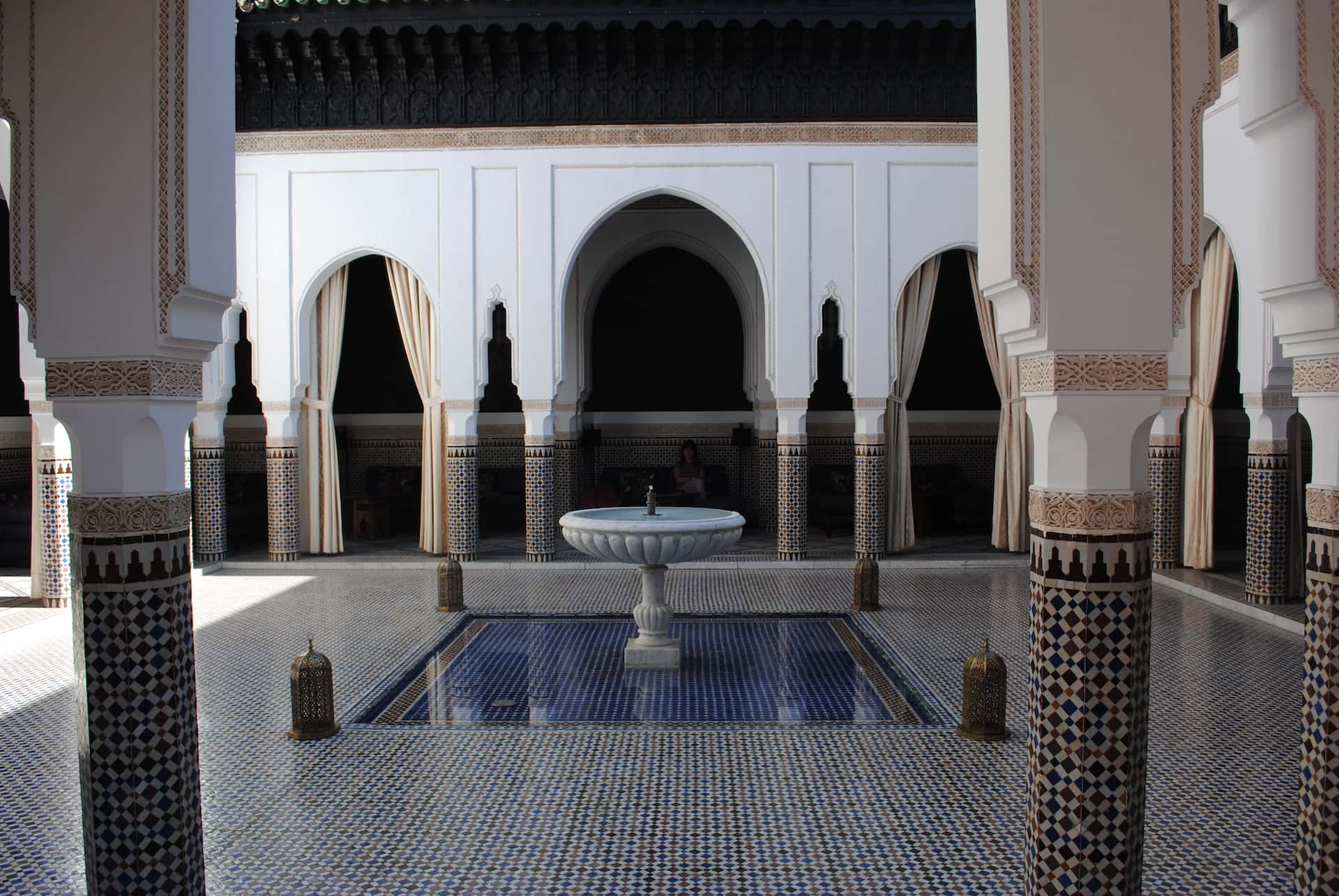 mosaic indoor water fountain