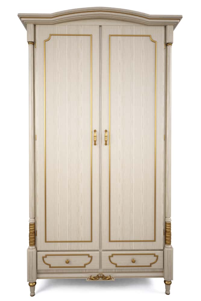 off-white ornate wardrobe