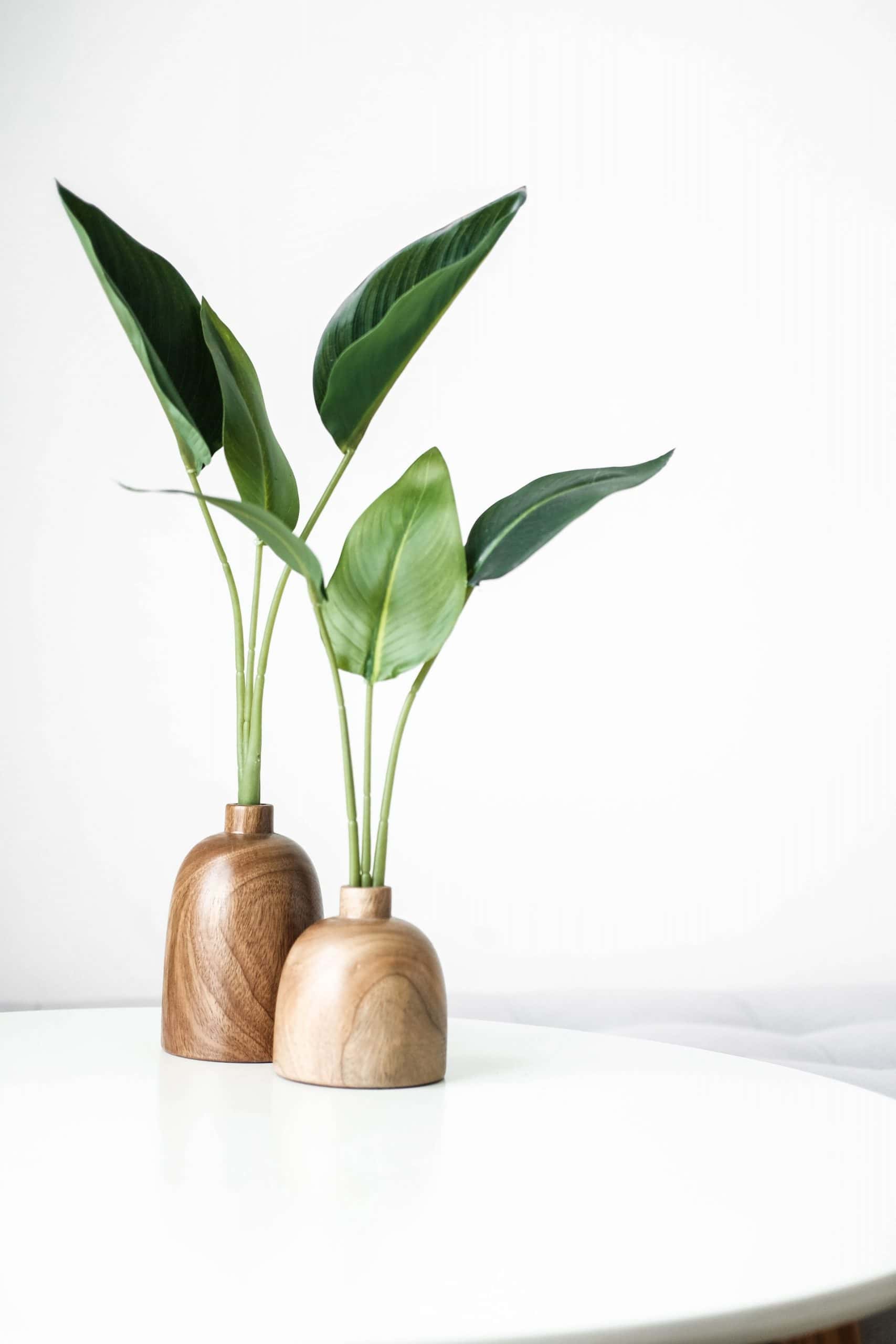 unique wooden flower vases