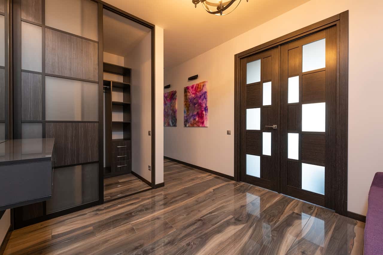 wood brown combo sliding wardrobe