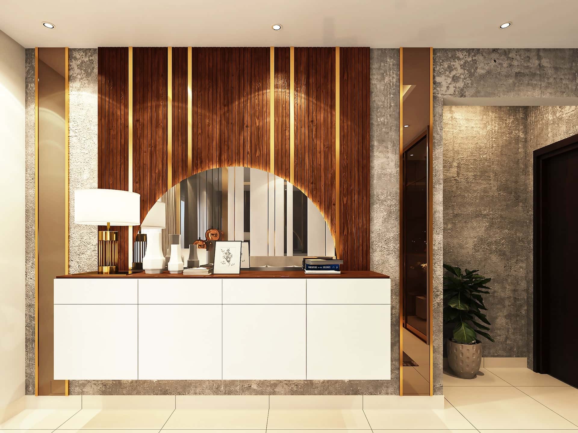 3d wall design with gold