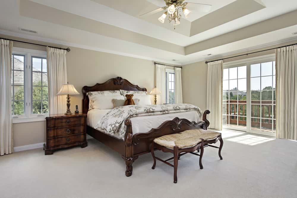 all white coffered ceiling