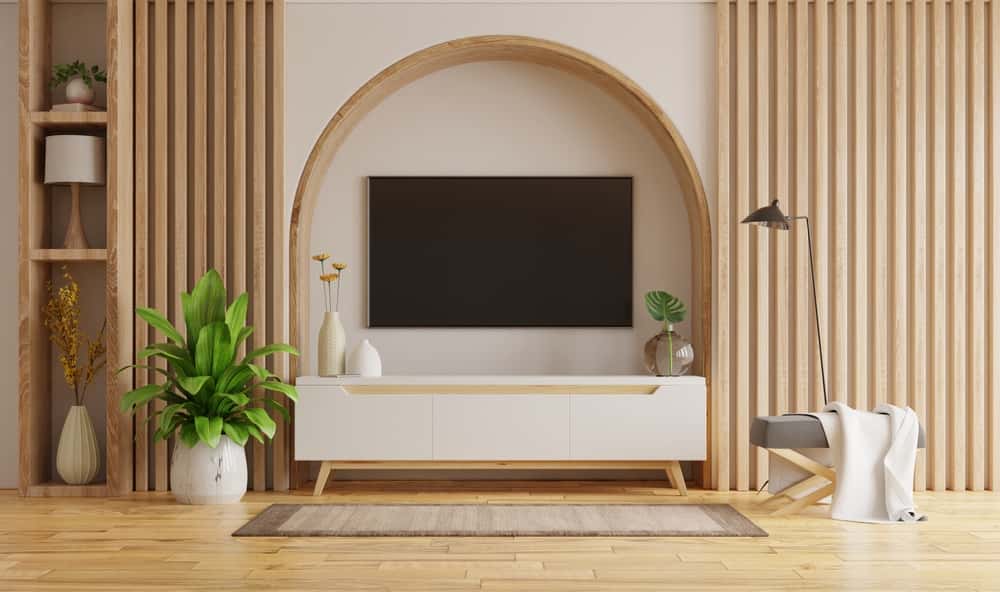 arched tv unit design
