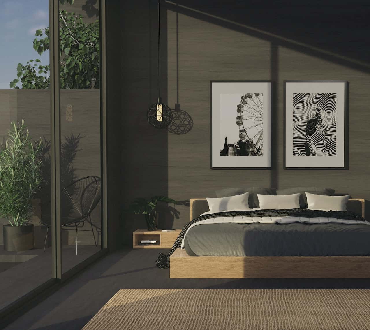 bedroom photo frame wall