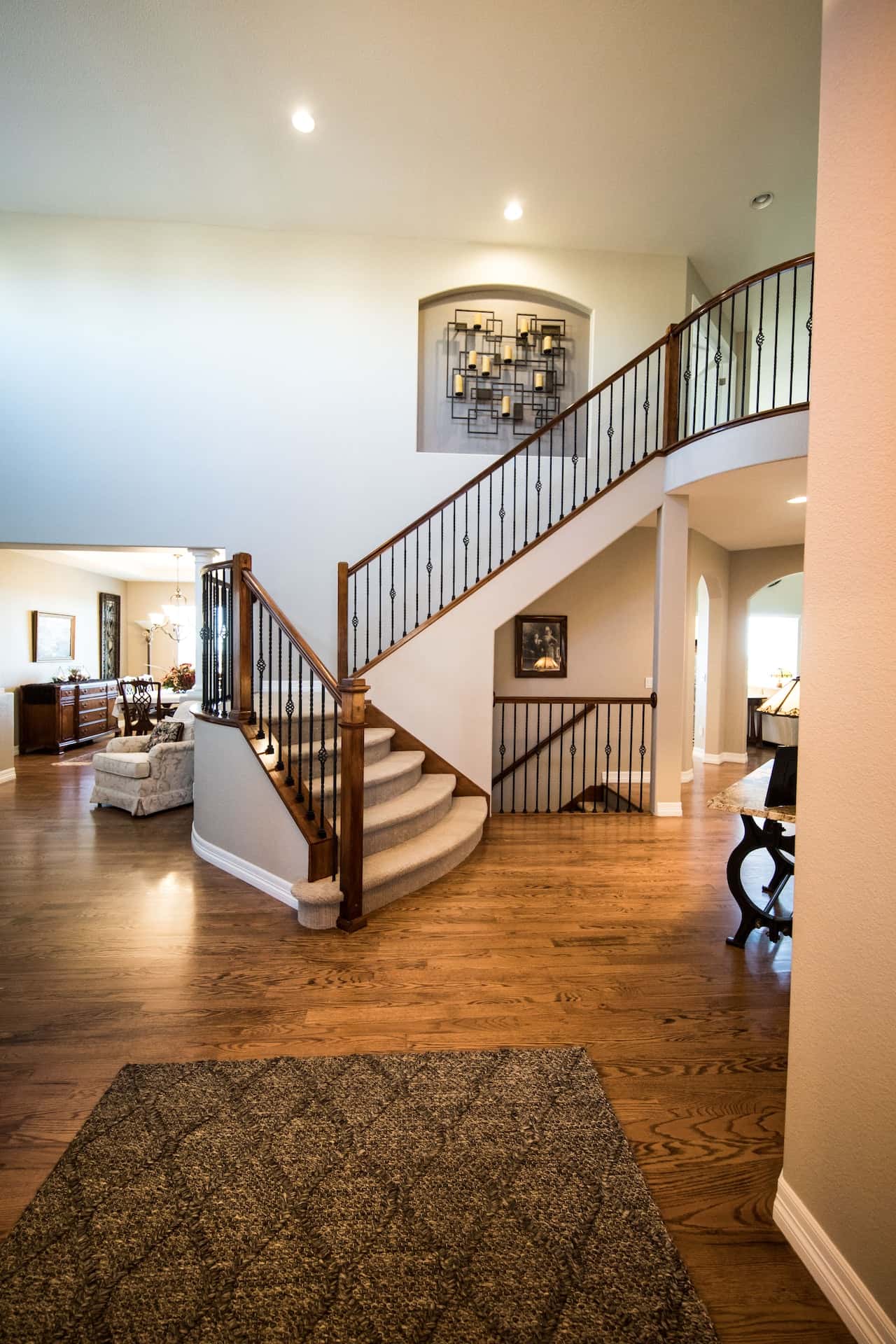 beige runner staircase