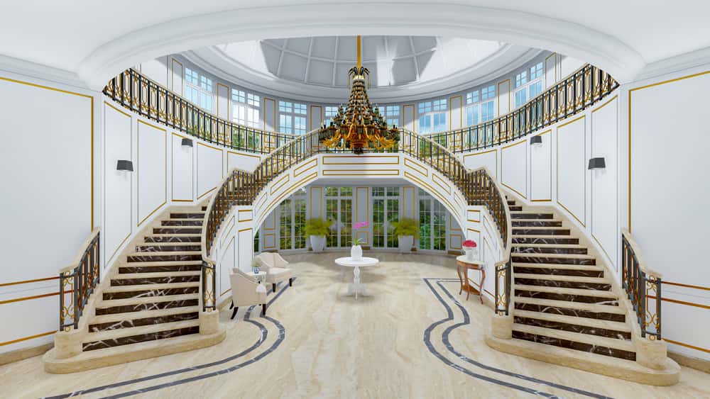 bifurcated u-shaped stairs