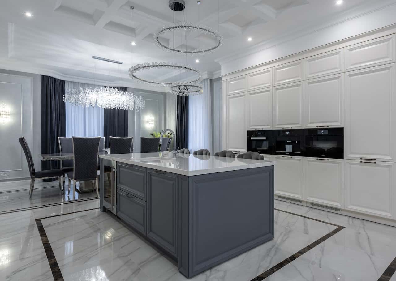 black marble tiles