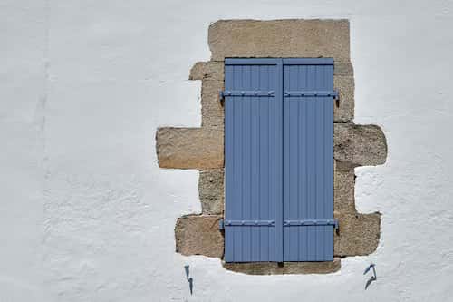 box window encased in brick