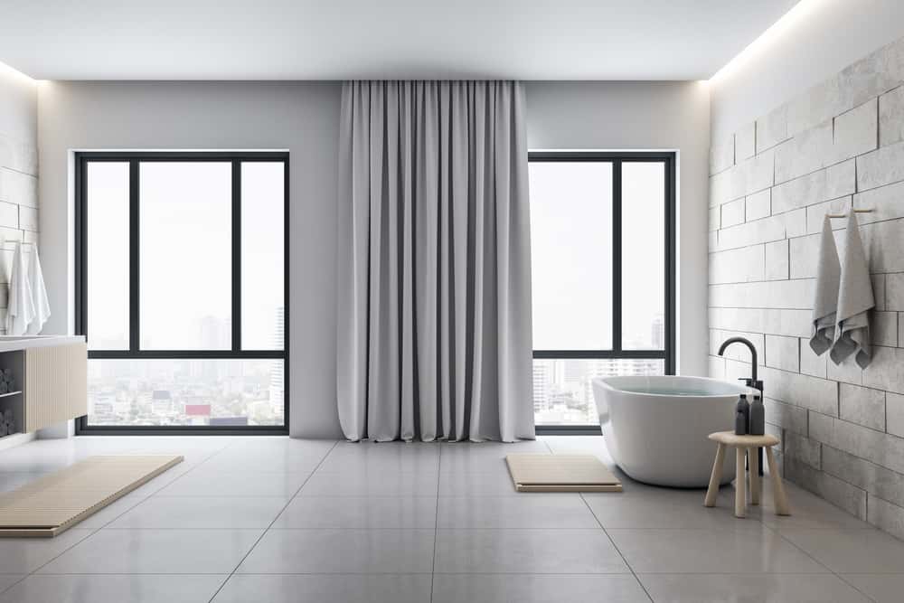 brick patterned bathroom tiles