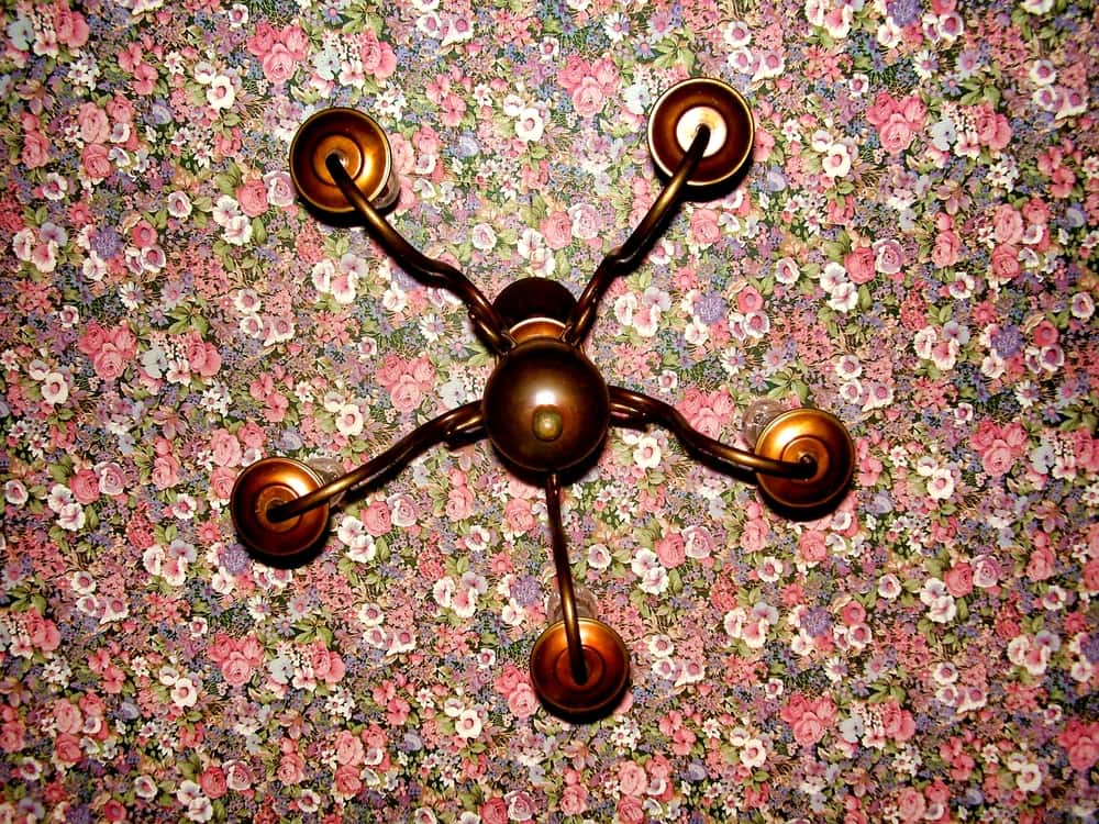 bright and bold false ceiling wallpaper