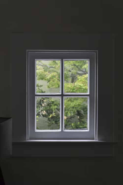 classic neat white box window