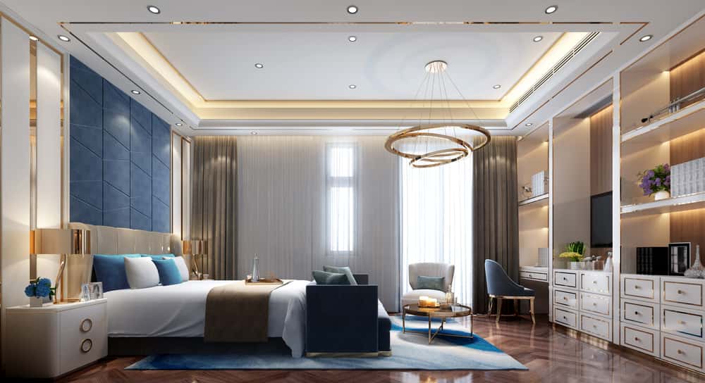 coffered ceiling beams for master bedroom