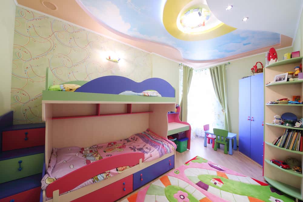 colourful false ceiling wallpaper
