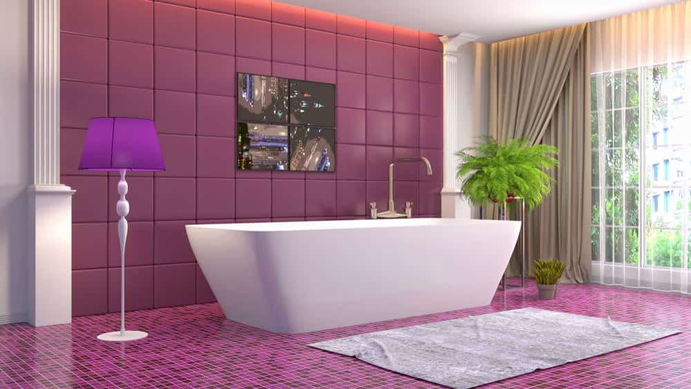 contrasting bathroom tiles
