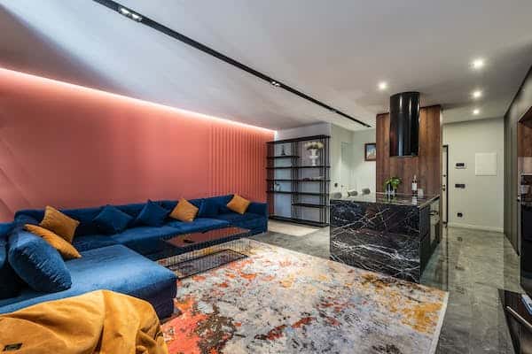contrasting marble floor patterns