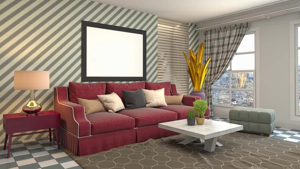diagonal striped wall paint