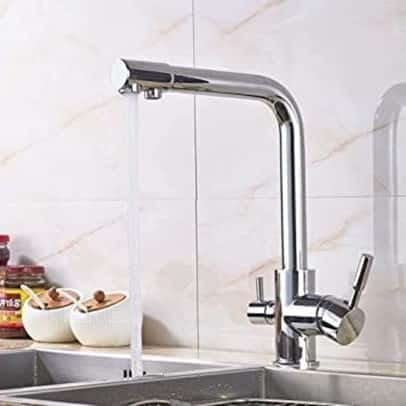 Modern Kitchen tap designs with dual handle and elegant square spout