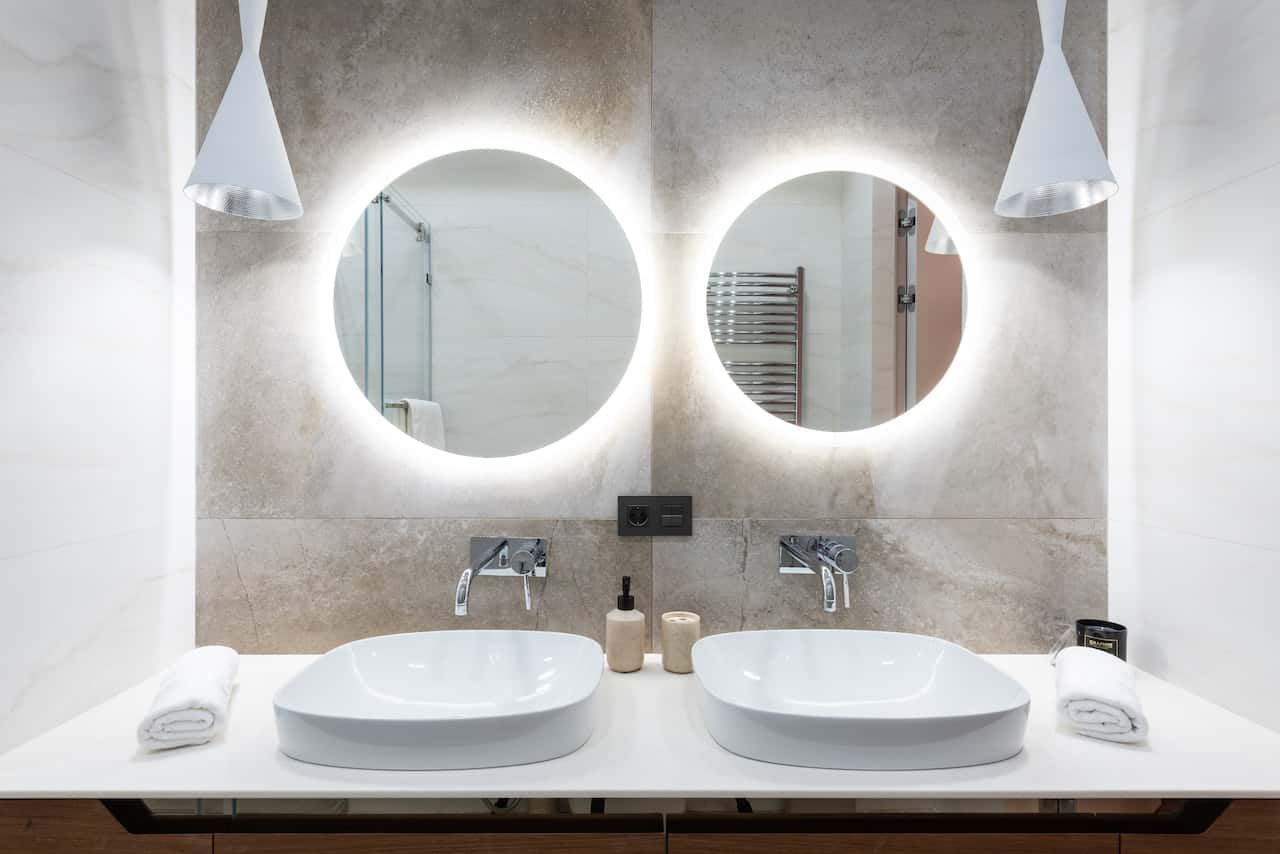 dual backlit mirrors for extra oomph