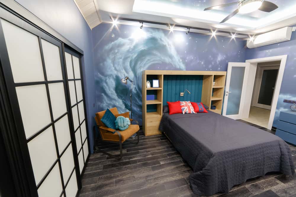 false ceiling with wallpaper