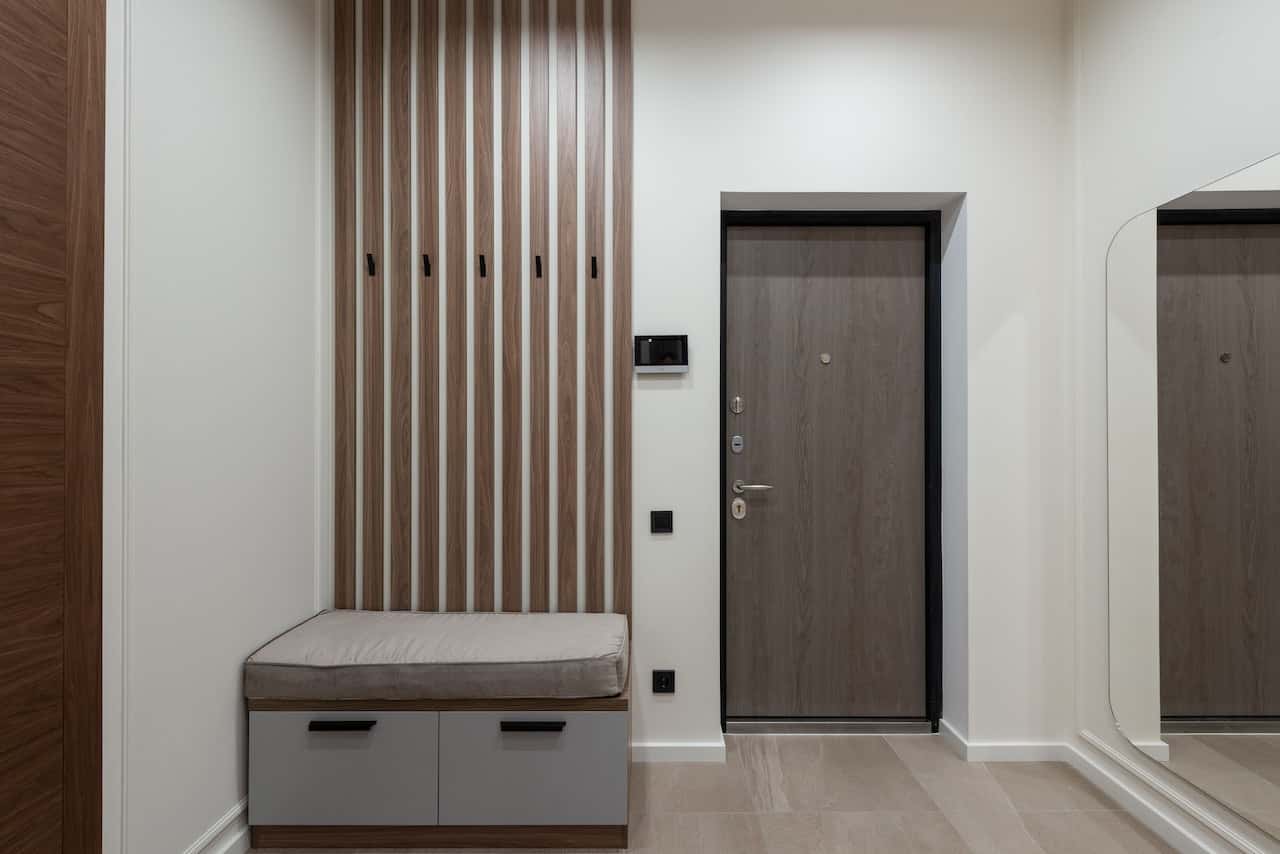 Elegant flush door designs with wooden finish for a stylish and modern home entrance