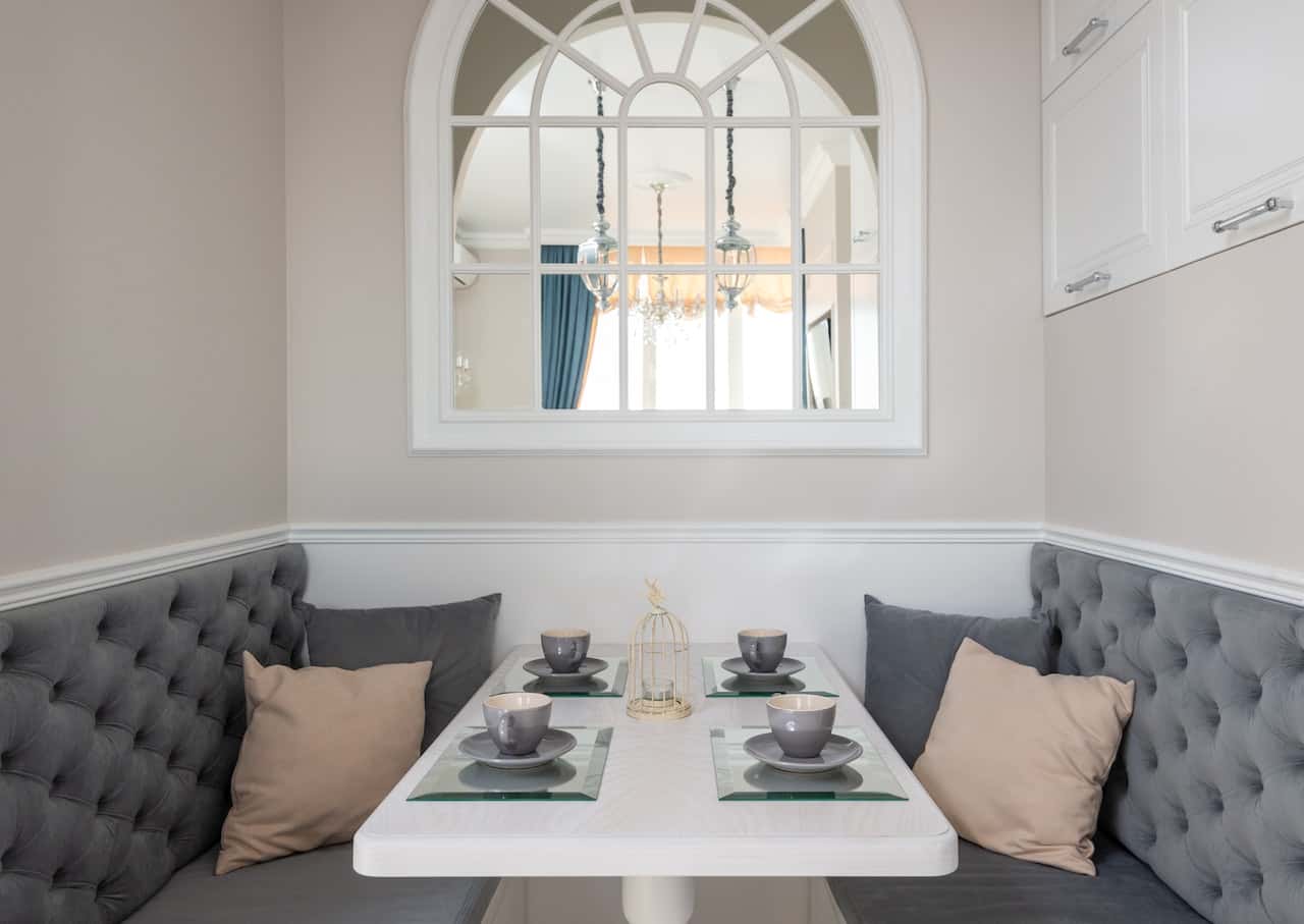 french-inspired arch design for dining halls