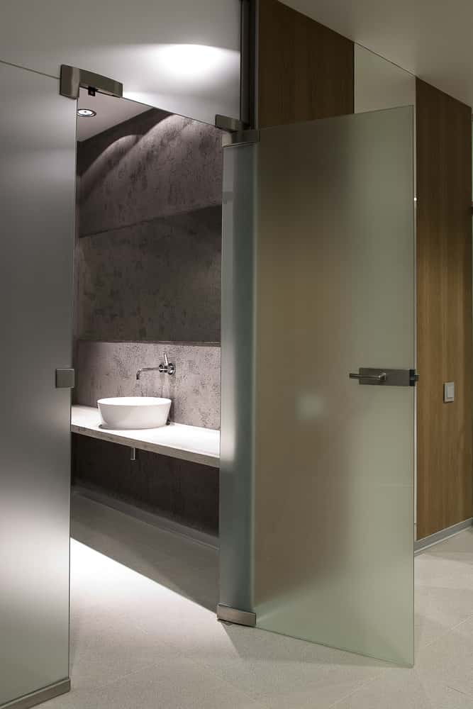 Fully Frosted Minimal Glass Door Design