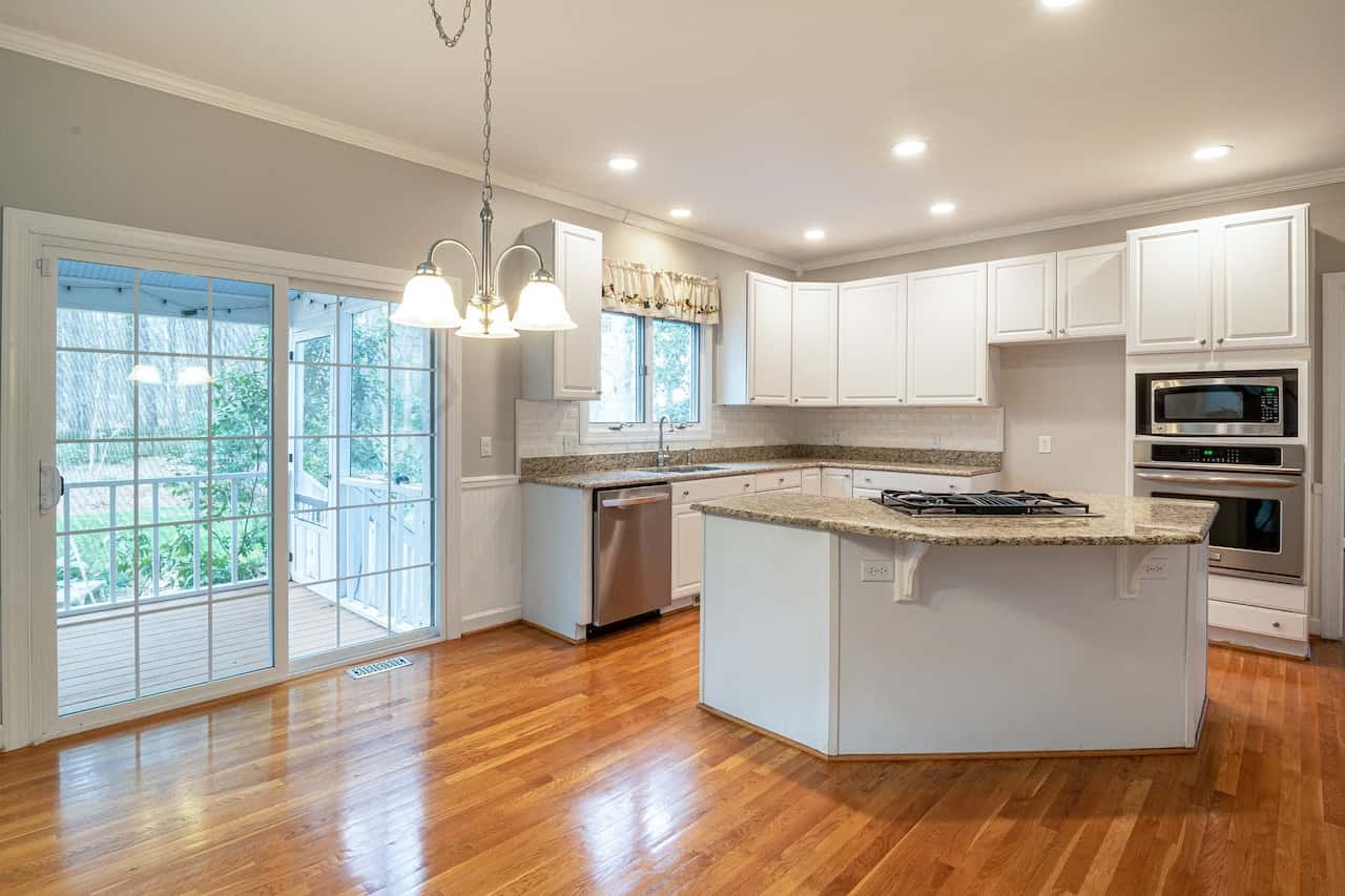 Kitchen Entrance Design with Sliding Glass Doors and Modern Interior