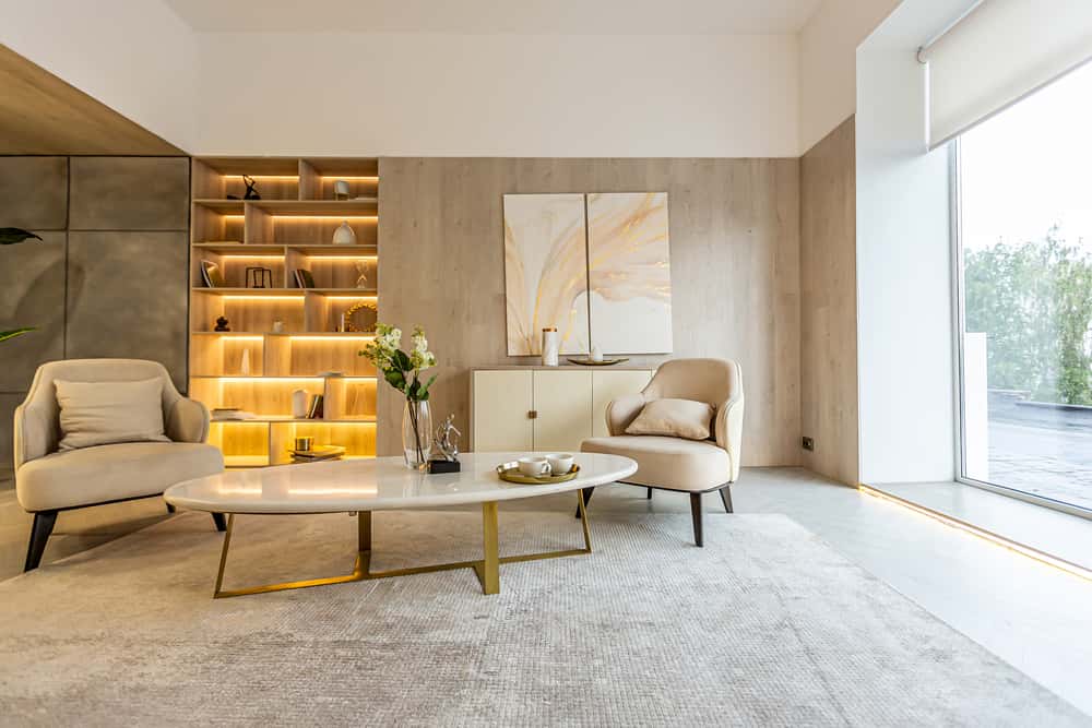 glossy drawing room wall tiles