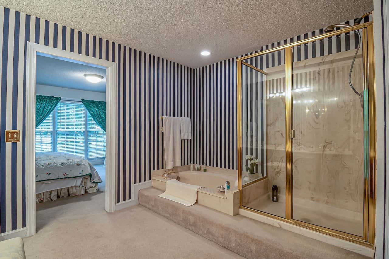 golden barred shower area