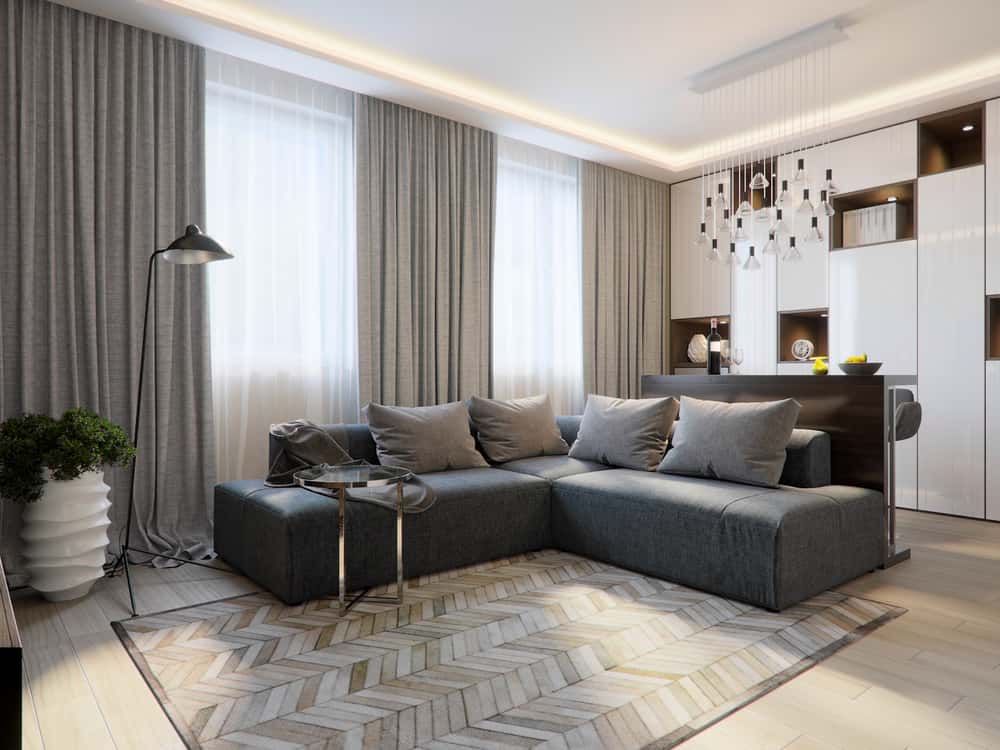 high-ceiling modern pelmet