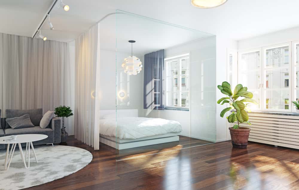 Living Room Glass Partition Wall Design