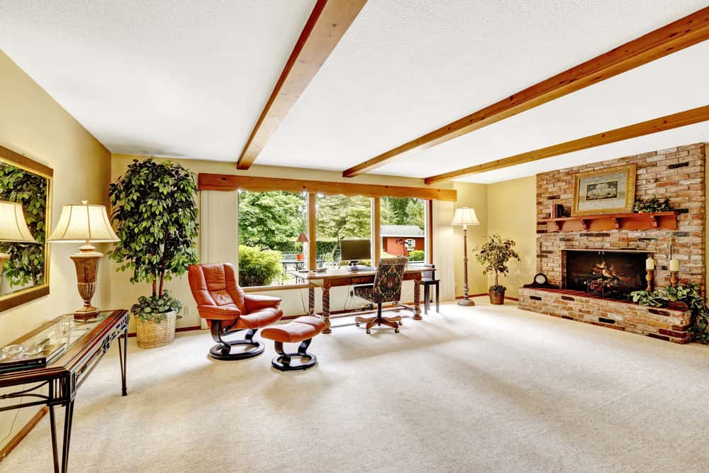 low beams for a coffered ceiling