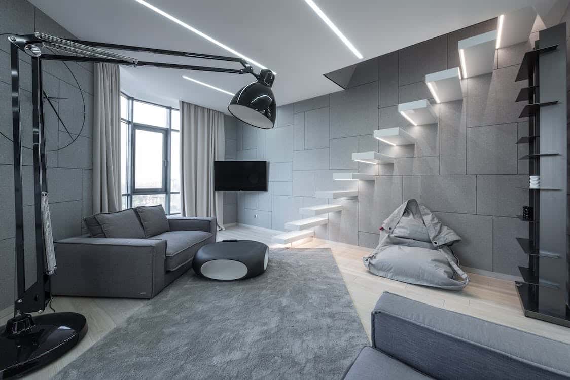 modern U-shaped staircase design