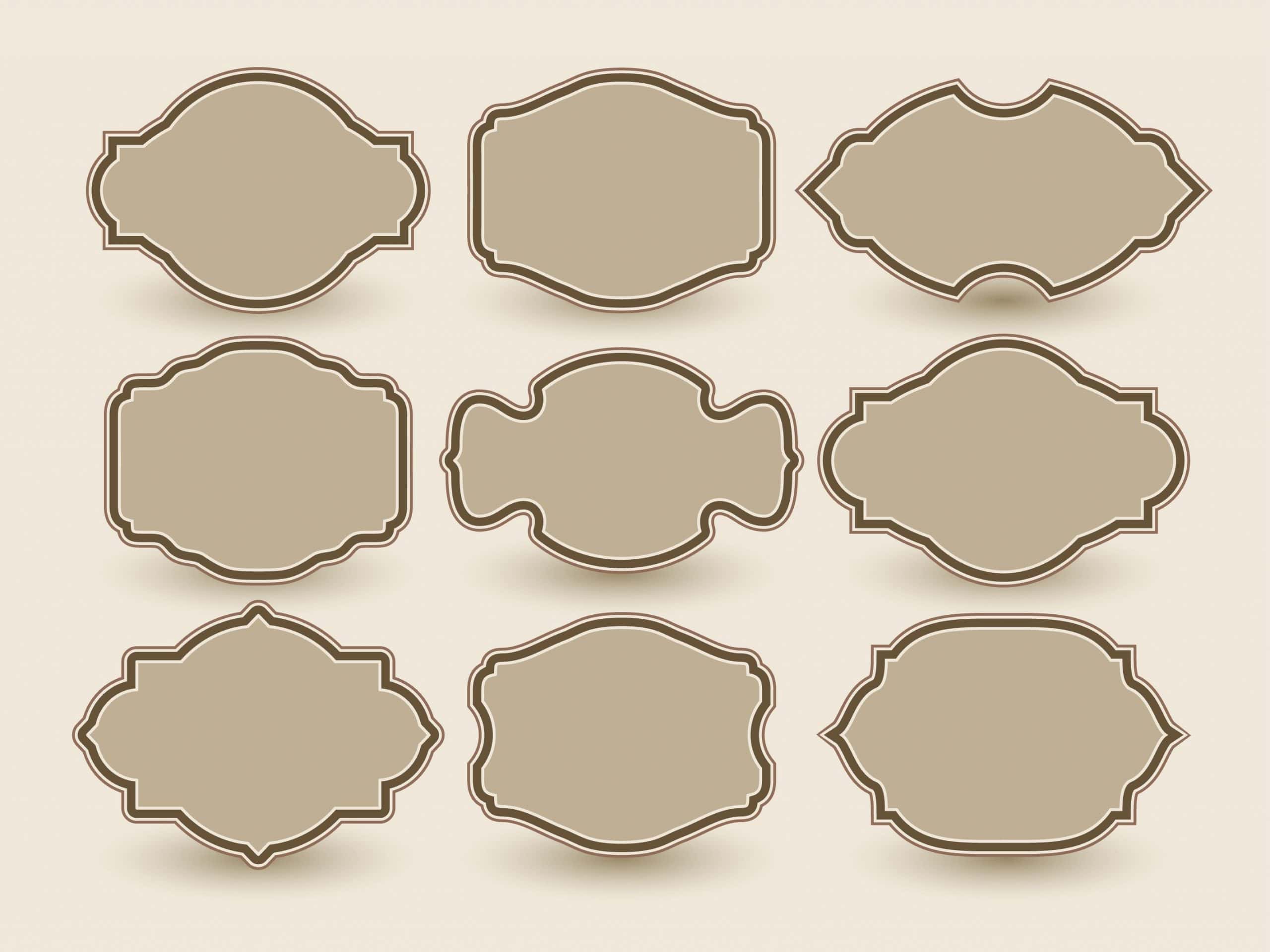 name plates in various shapes