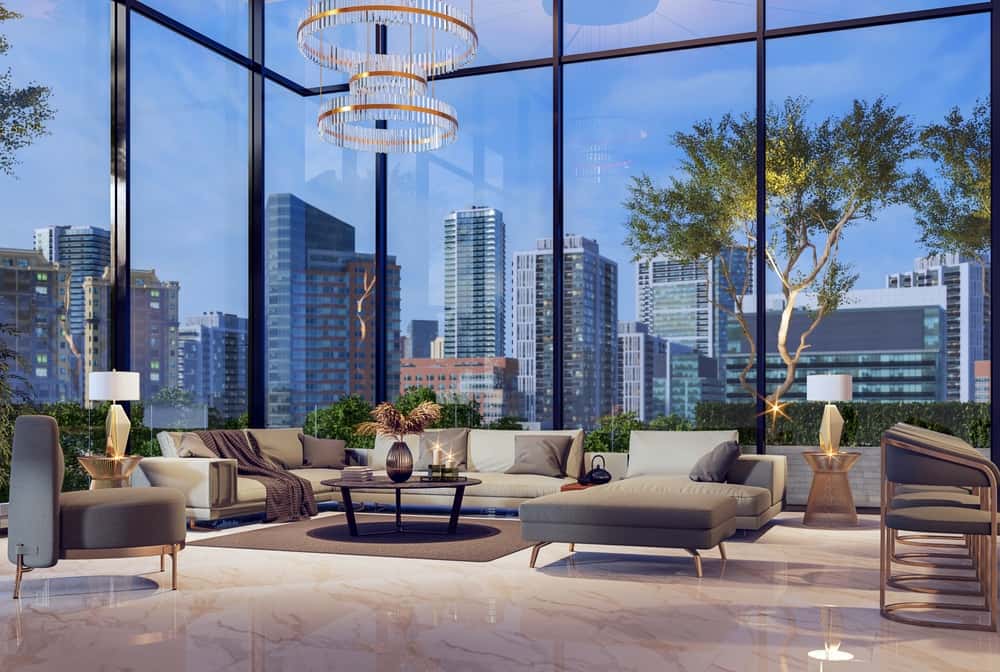 penthouse with high ceiling