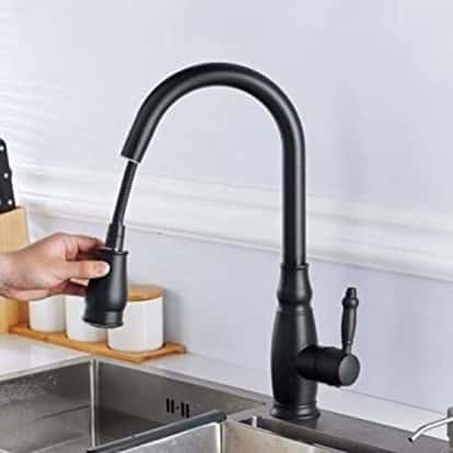 Modern kitchen tap designs with pull down spray head