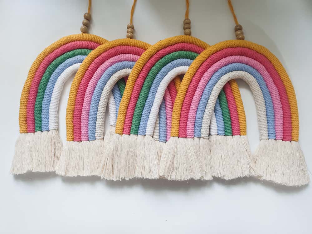 rainbow curves wall hanging design