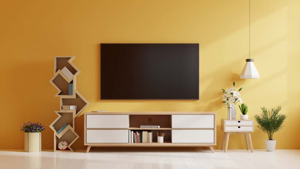 retro with modern tv decor