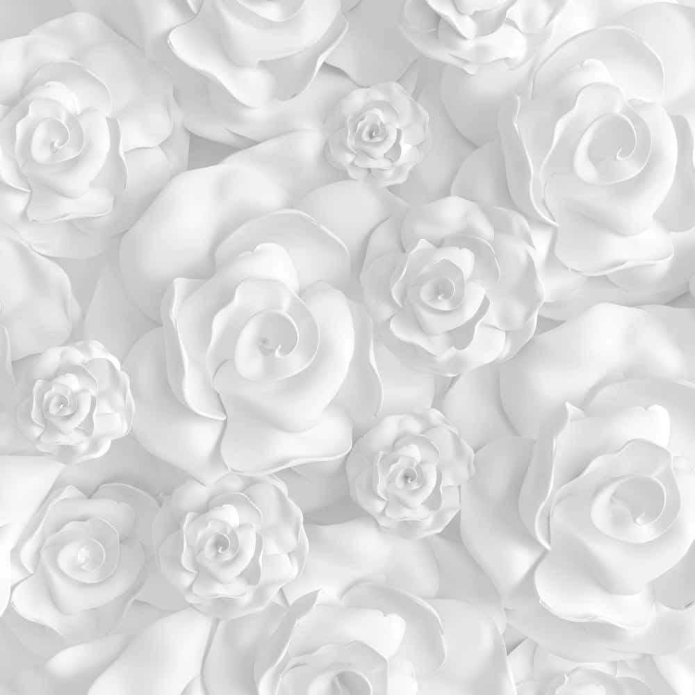 Elegant cement ceiling design featuring delicate 3D rose floral patterns