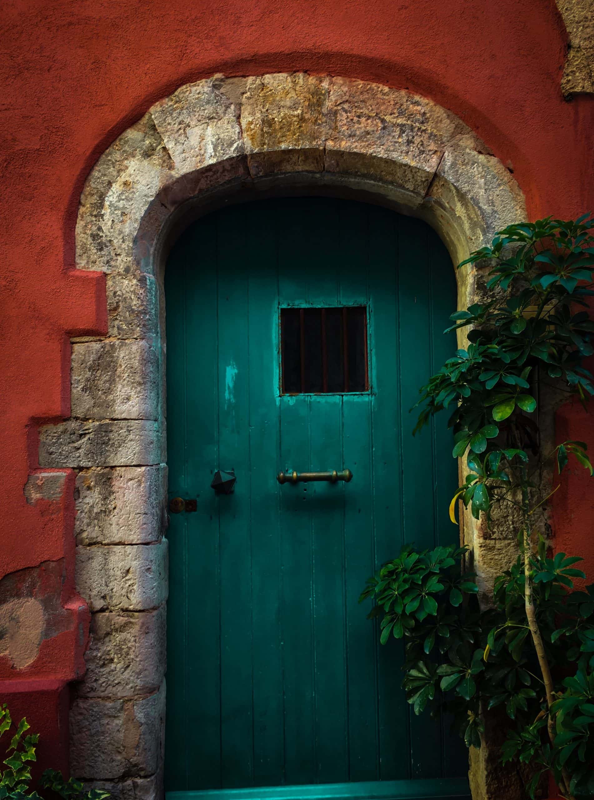 round door made of natural stone