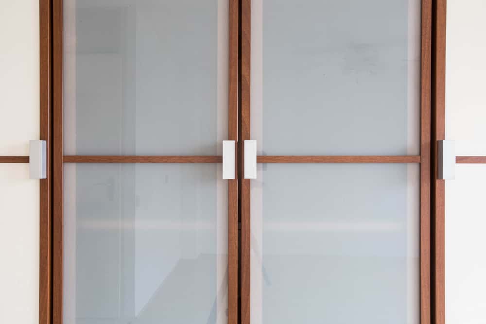 sliding glass doors with frosted glass panels