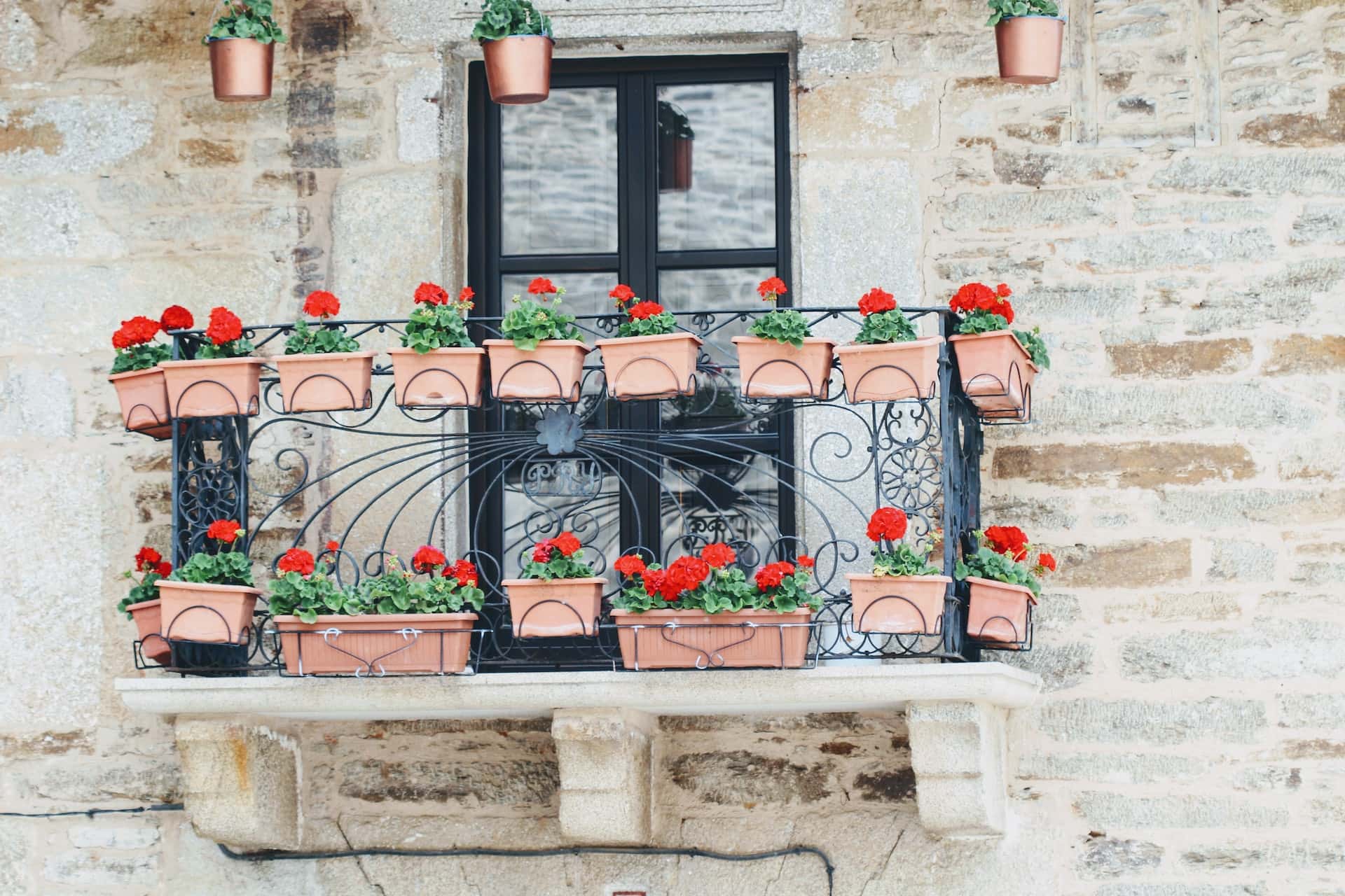 spain village balcony plant